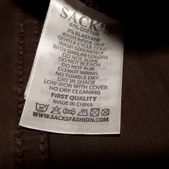 Saks brown krinkled pants - Picture 7 of 8